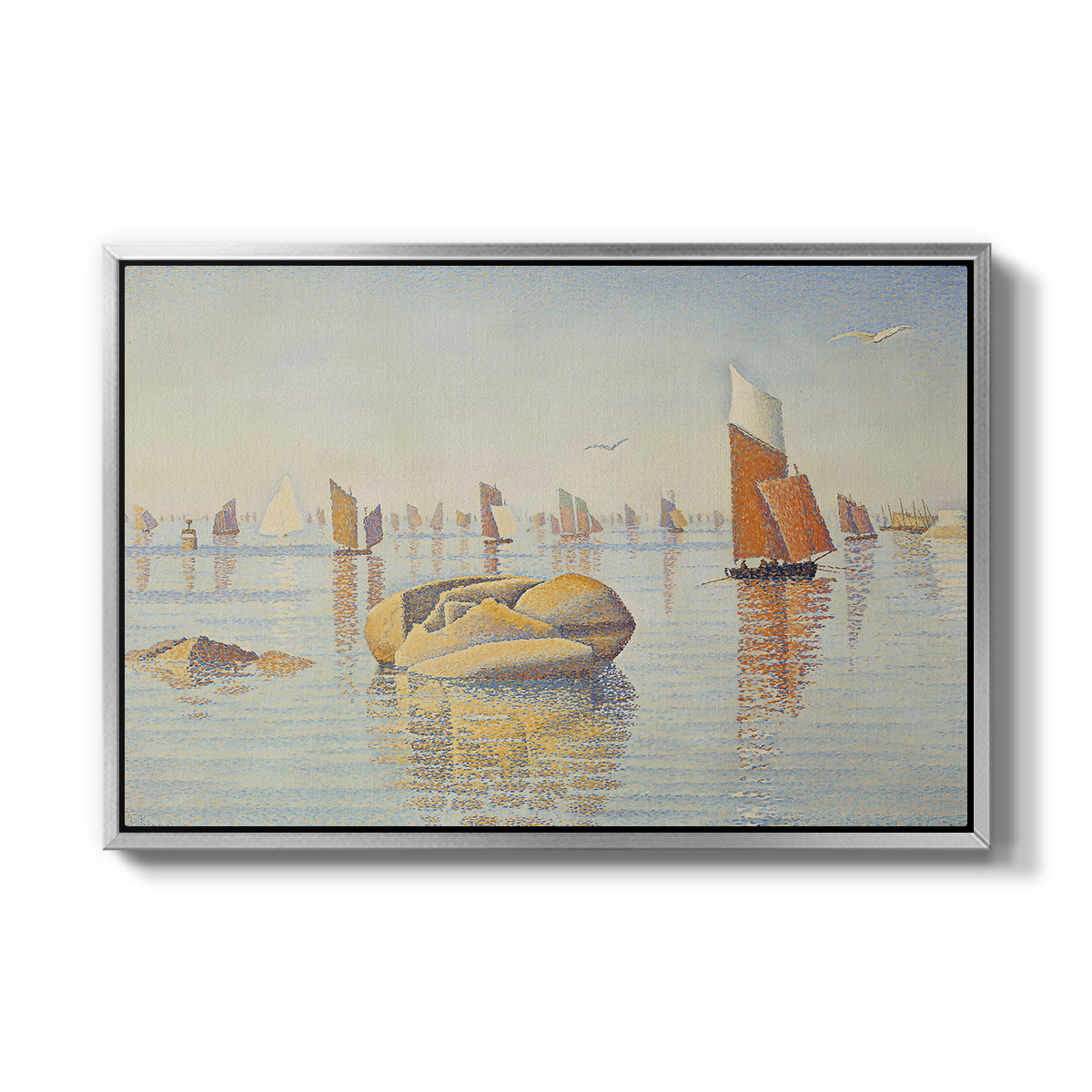Concarneau, Quiet Morning, Opus 219, 1891 - Floater Framed Canvas Print