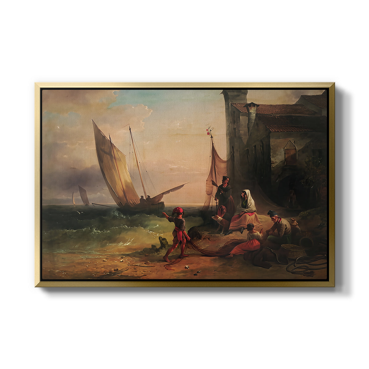 Fisherman's Family from Chioggia, 1838 - Floater Framed Canvas Print