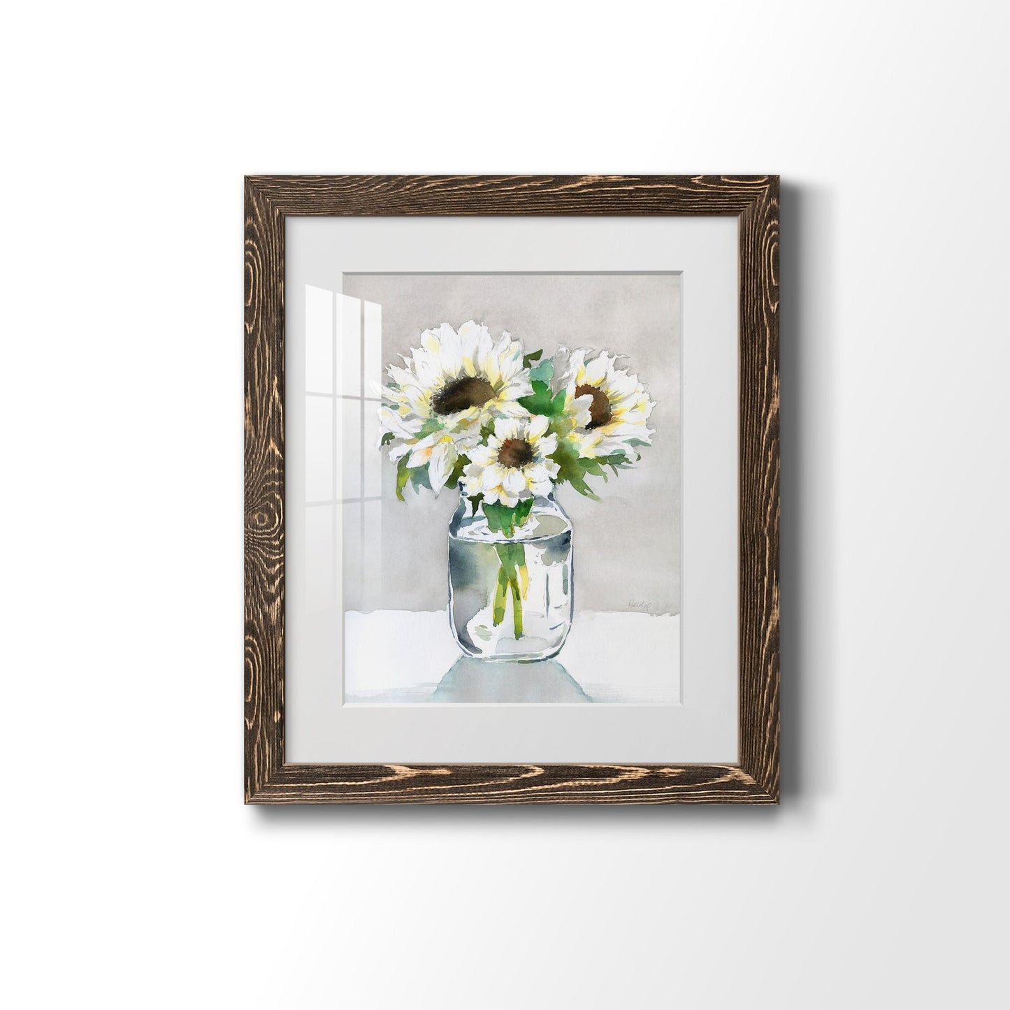 Sunflower II - Barnwood Framed Art Print