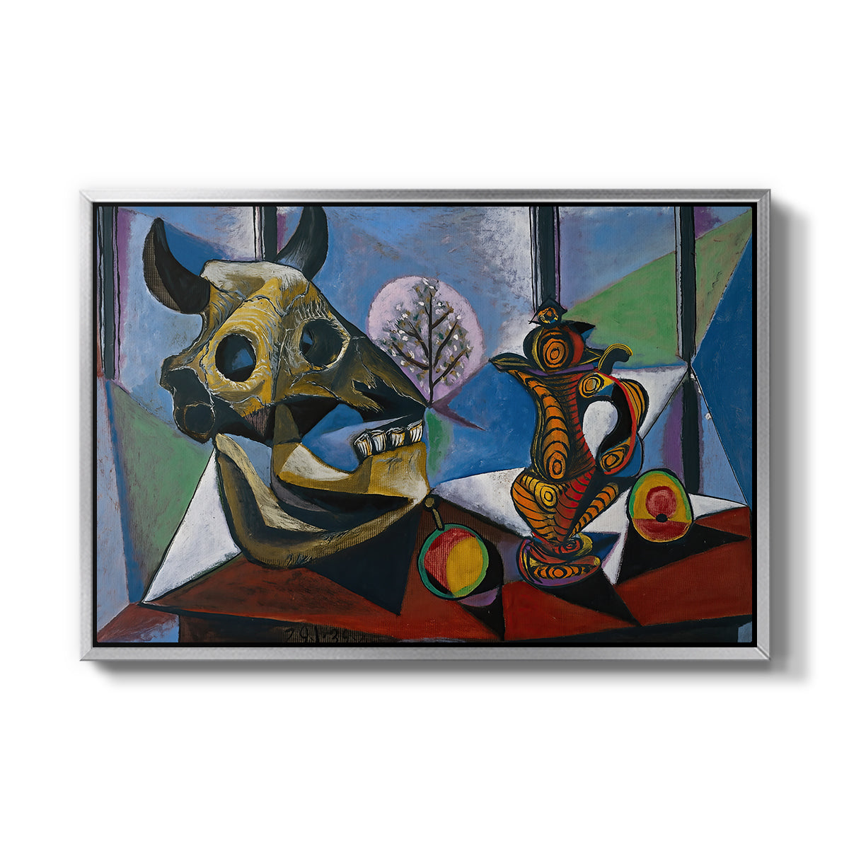 Still Life with Bull's Skull, 1939 - Floater Framed Canvas Print