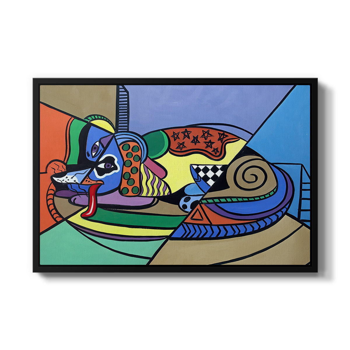 A Dog Named Picasso - Floater Framed Canvas Print