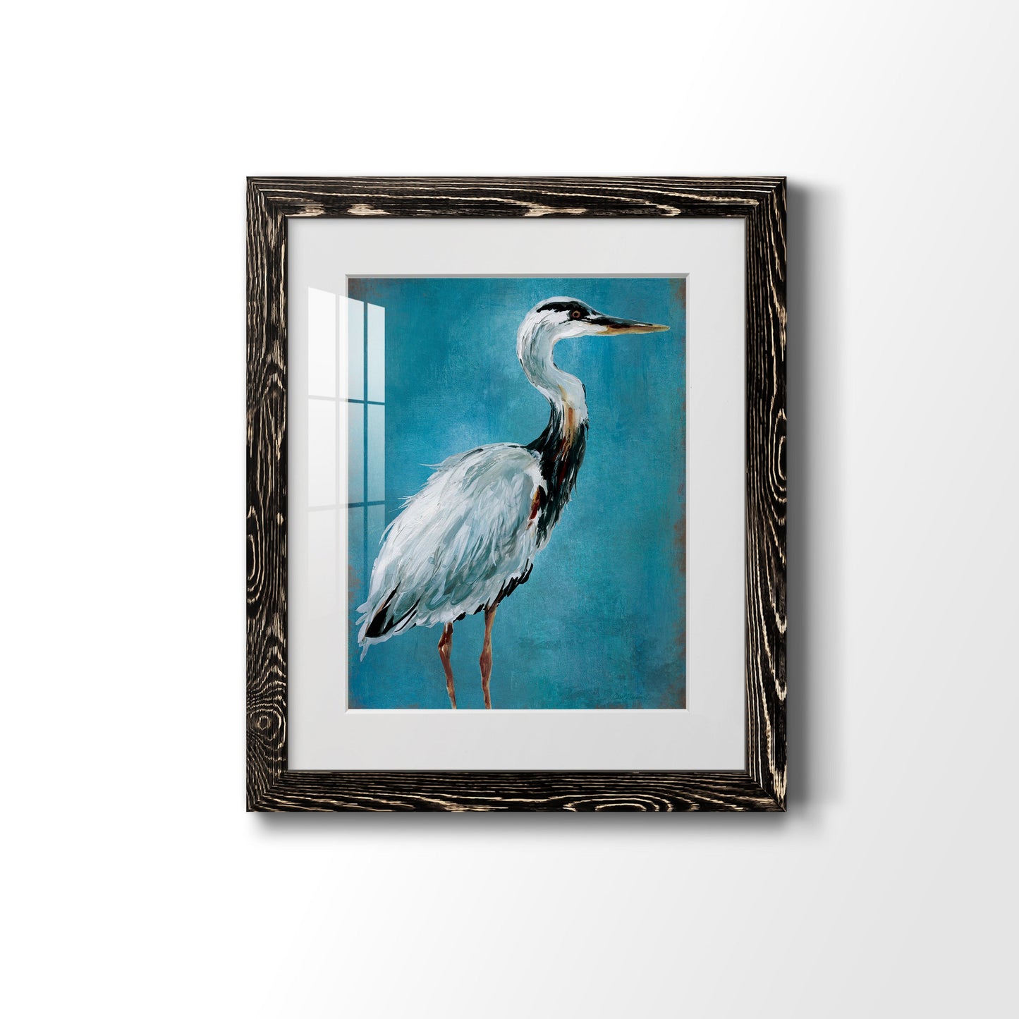 Great Blue Heron I - Premium Framed Print - Distressed Barnwood Frame - Ready to Hang