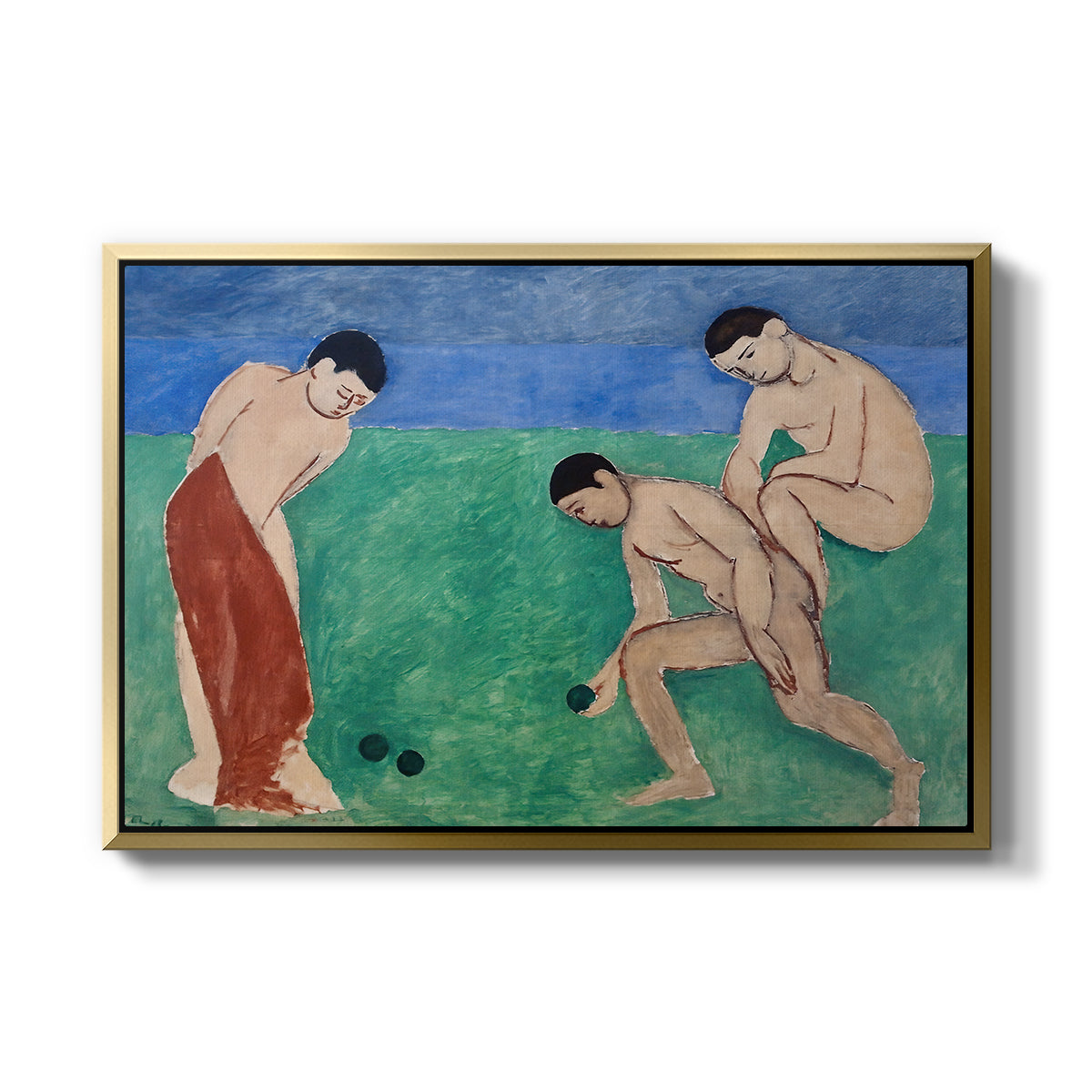 Game of Bowls, 1908 - Floater Framed Canvas Print
