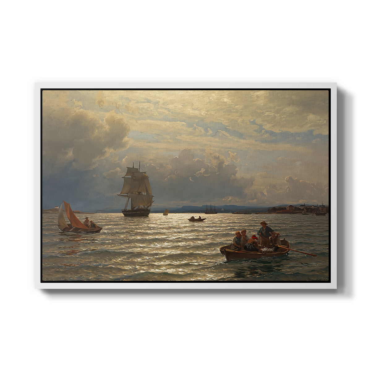 From the Inlet of Oslo, 1874 - Floater Framed Canvas Print