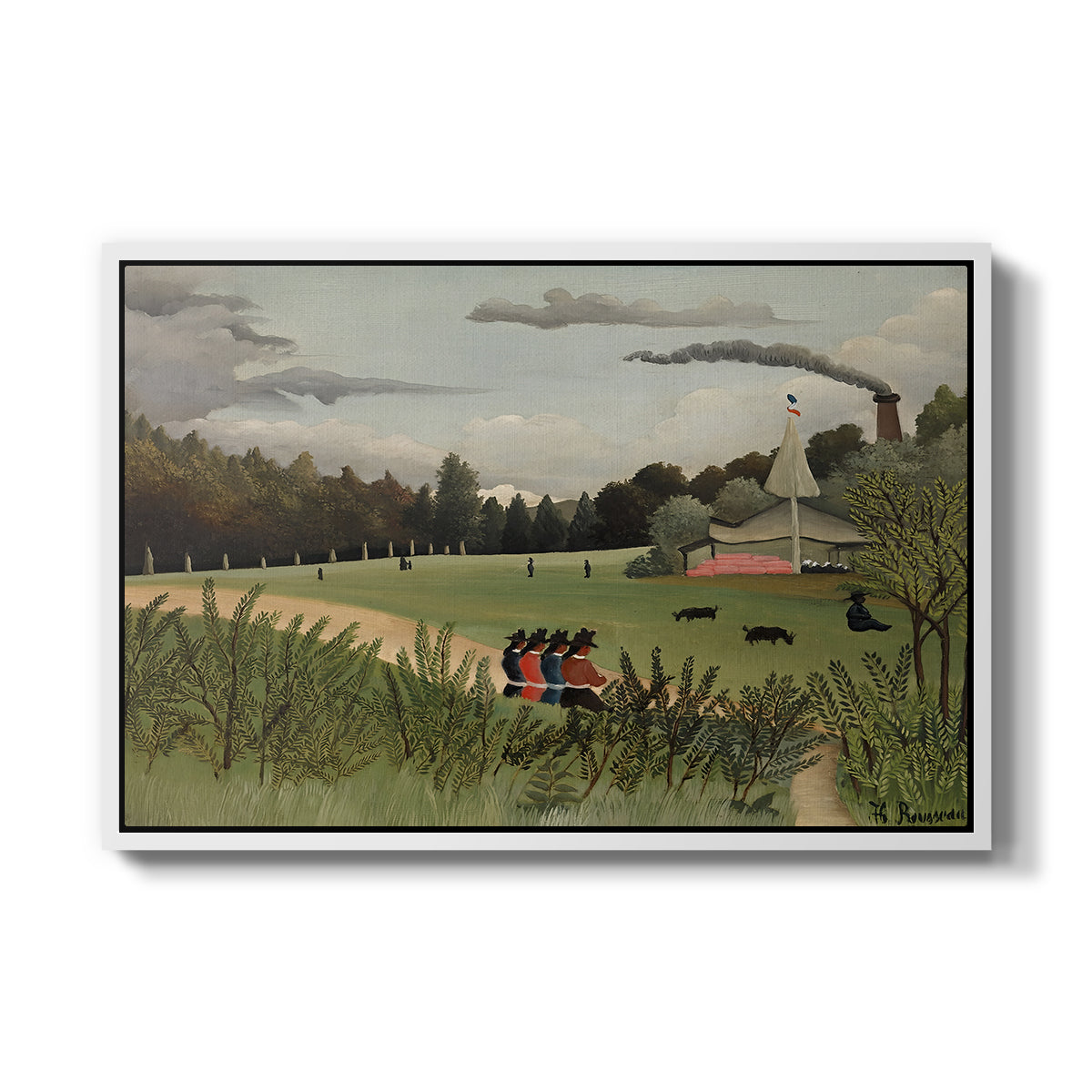 The Chair Factory at Alfortville, 1897 - Floater Framed Canvas Print