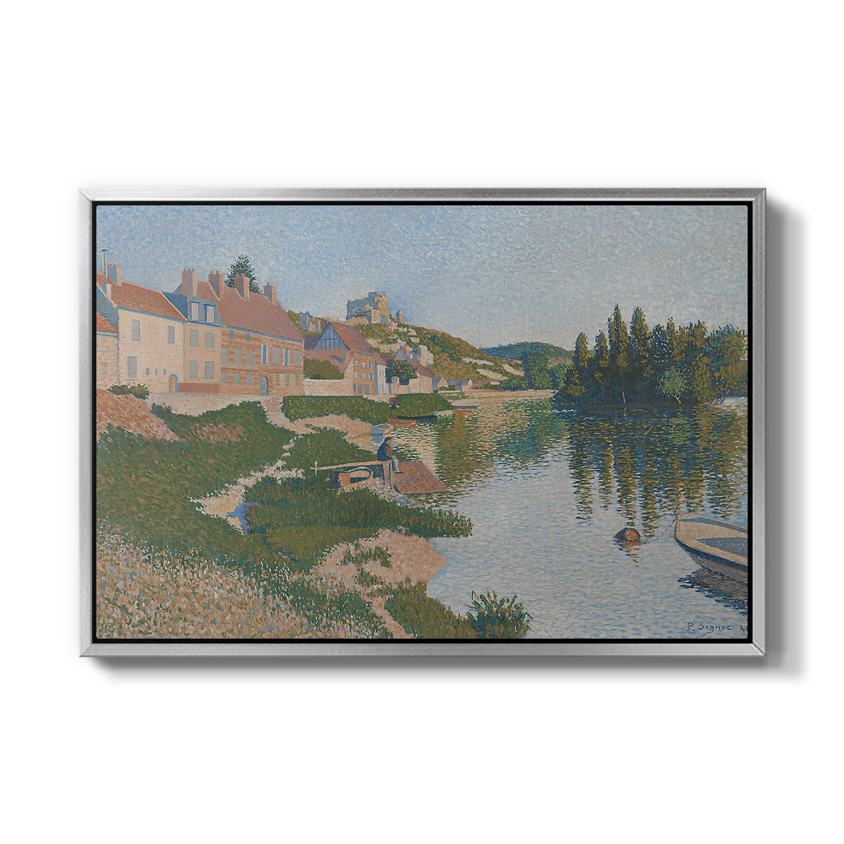 Les Andelys, Côte d'Aval, 1886 - Floater Framed Canvas Print