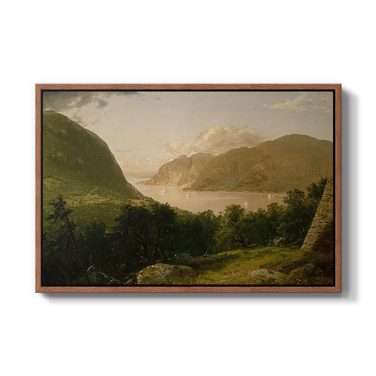 Hudson River Scene, 1857 - Floater Framed Canvas Print