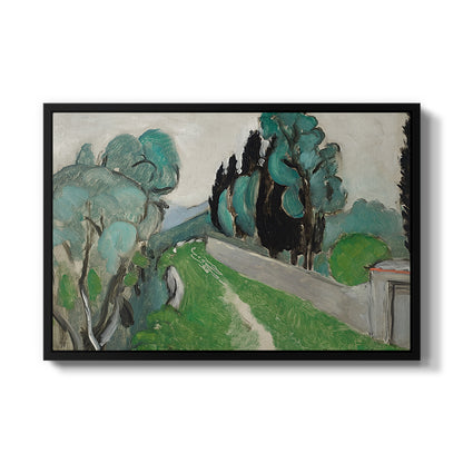 Landscape with Cypresses and Olive Trees near Nice, c. 1918 - Floater Framed Canvas Print