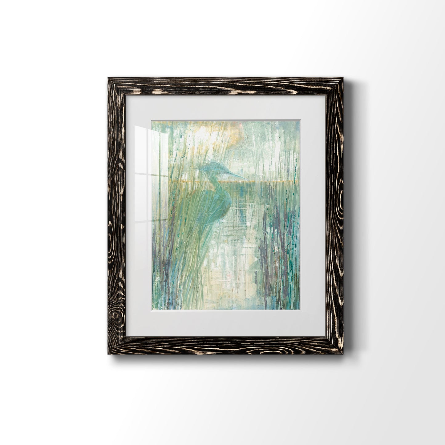 Morning Egret I - Premium Framed Print - Distressed Barnwood Frame - Ready to Hang