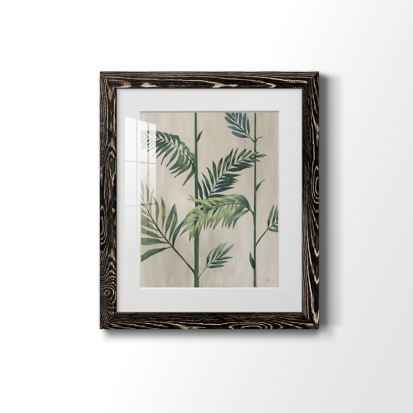 Modern Fronds II - Premium Framed Print - Distressed Barnwood Frame - Ready to Hang