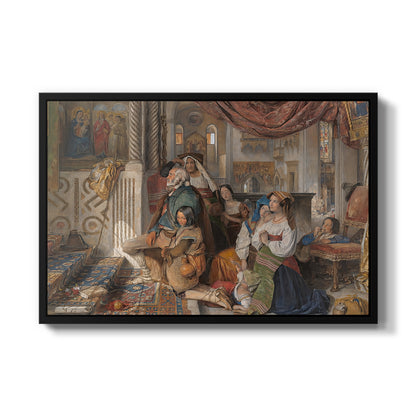 Roman Pilgrims, 1854 - Floater Framed Canvas Print
