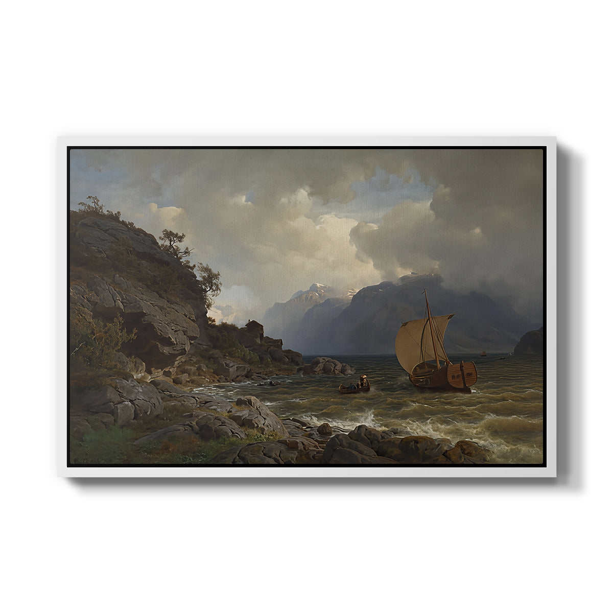 From the Western Coast of Norway, 1862 - Floater Framed Canvas Print