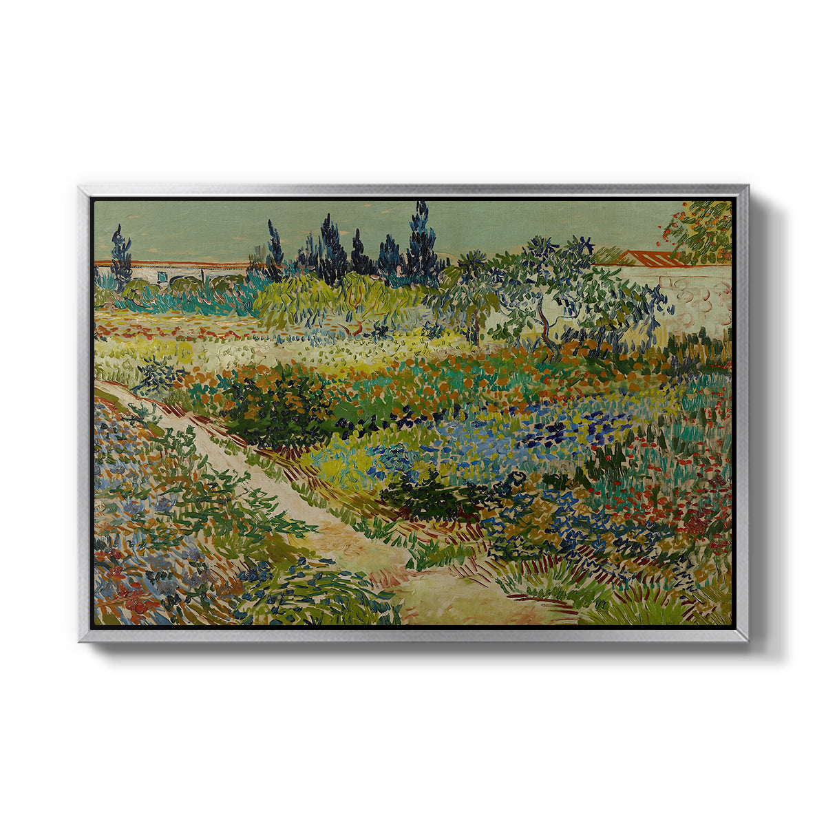 Garden at Arles, 1888 - Floater Framed Canvas Print