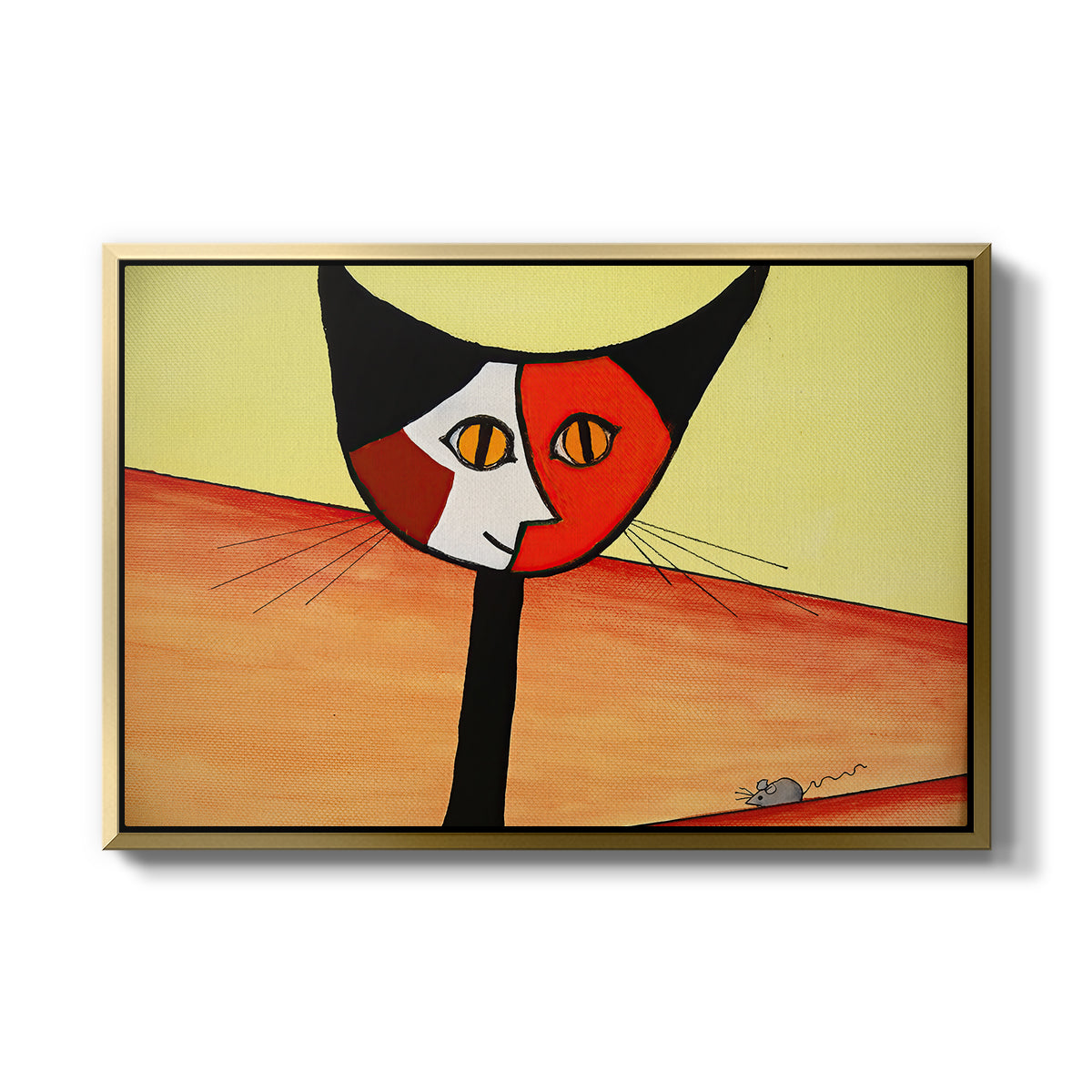 Picasso's Cat–El Gato - Floater Framed Canvas Print