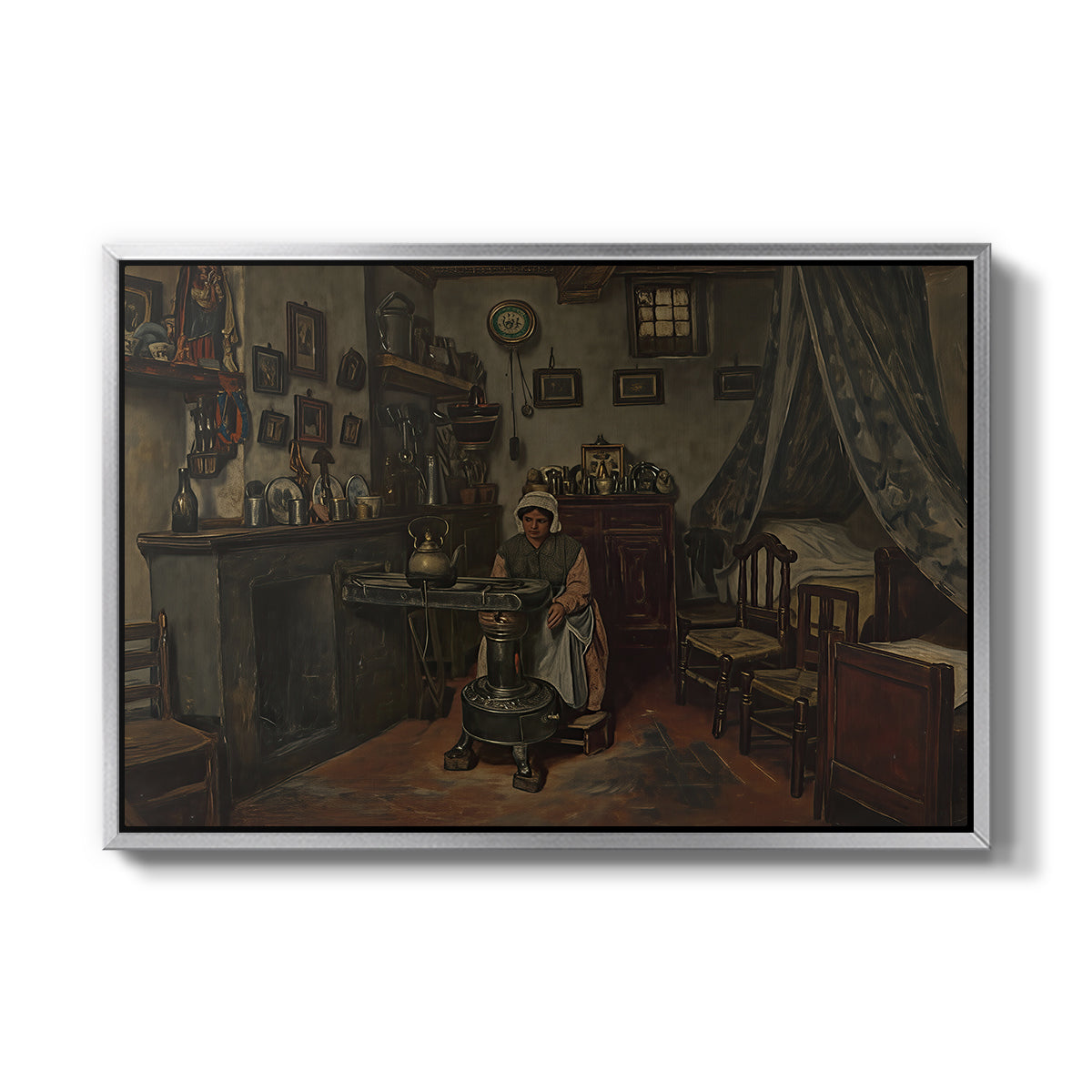 Interior, c. 1865-1870 - Floater Framed Canvas Print