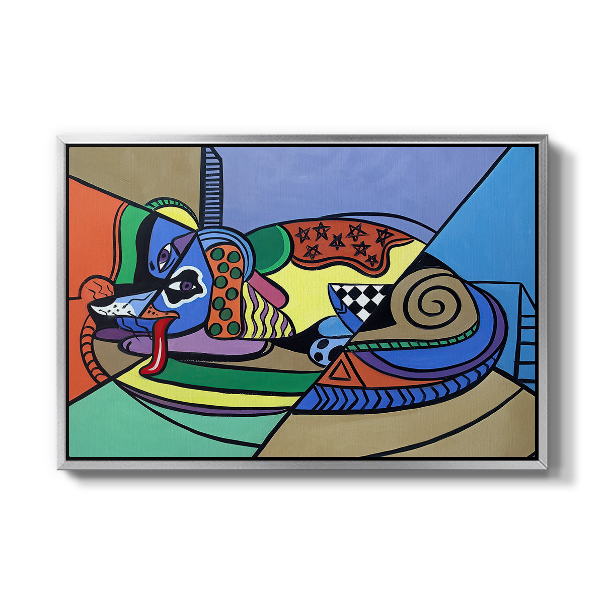 A Dog Named Picasso - Floater Framed Canvas Print