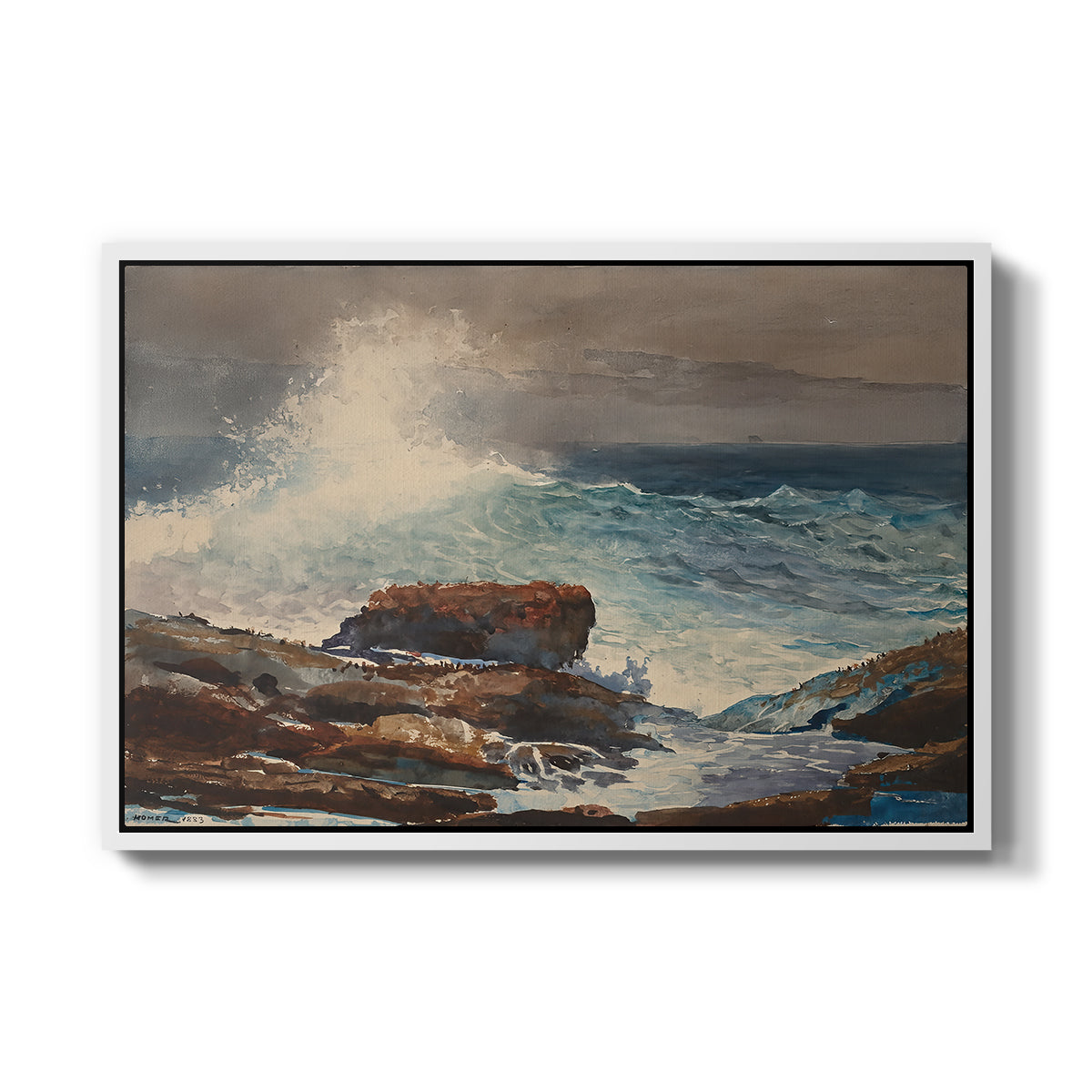 Incoming Tide, Scarboro, Maine, 1883 - Floater Framed Canvas Print