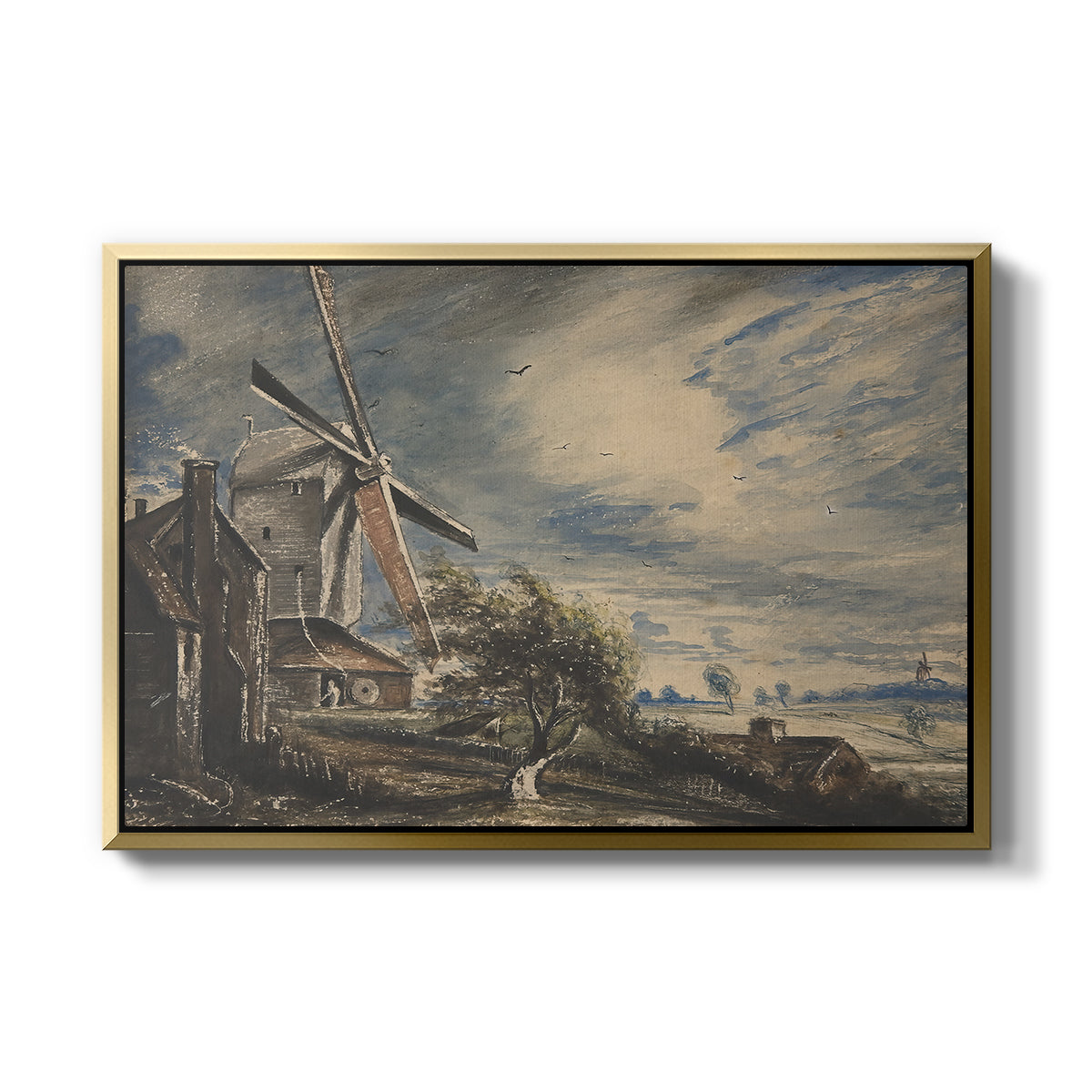 A Mill Near Colchester, c. 1833 - Floater Framed Canvas Print