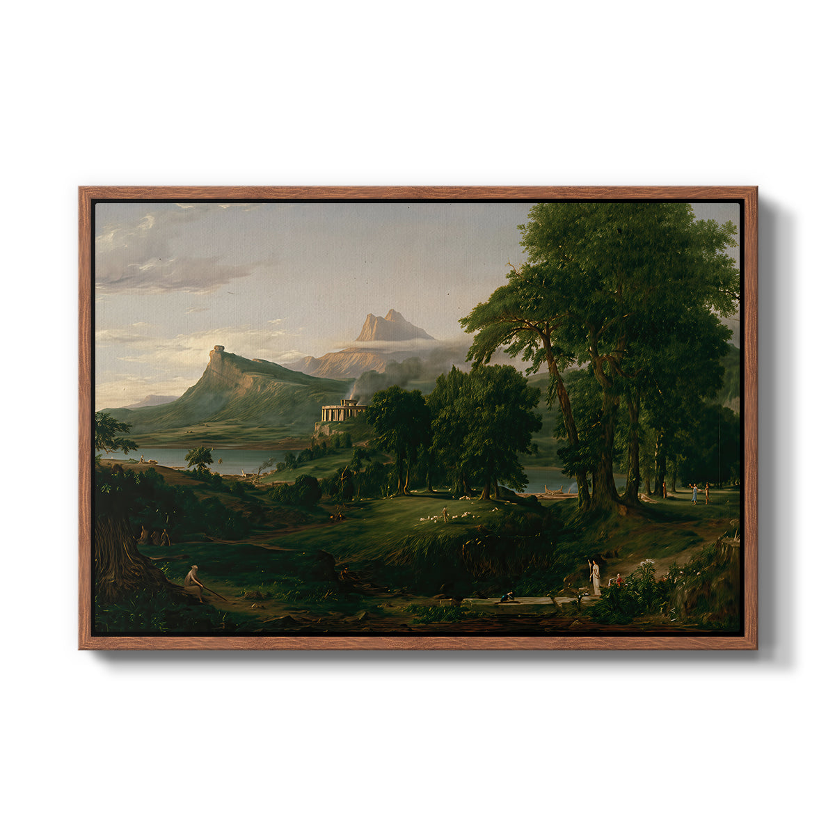 The Course of Empire: The Arcadian or Pastoral State, 1834 - Floater Framed Canvas Print