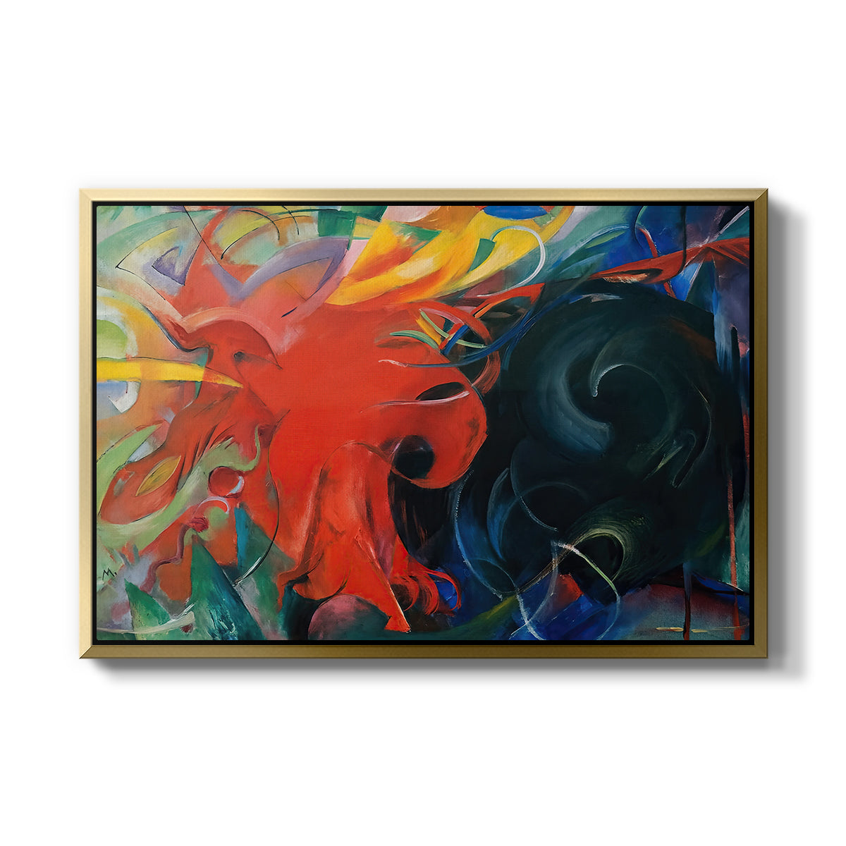 Fighting Forms, 1914 - Floater Framed Canvas Print