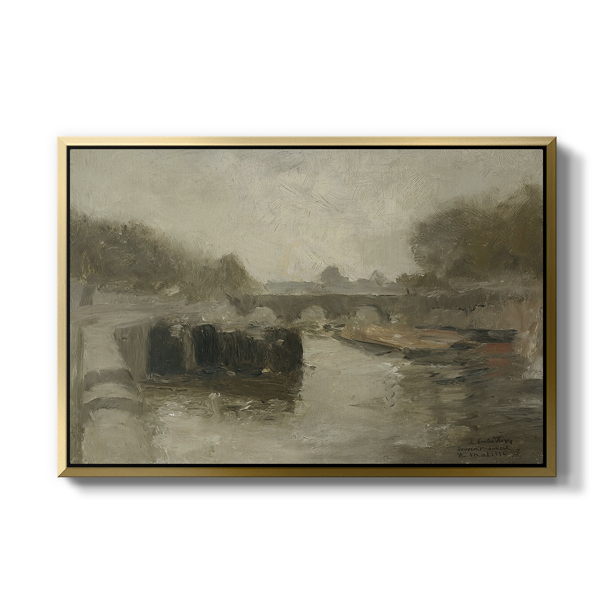 The Bridge (Le pont), 1895 - Floater Framed Canvas Print