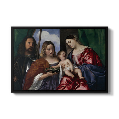 Madonna and Child with Saints Dorothy and George, c. 1516 - Floater Framed Canvas Print