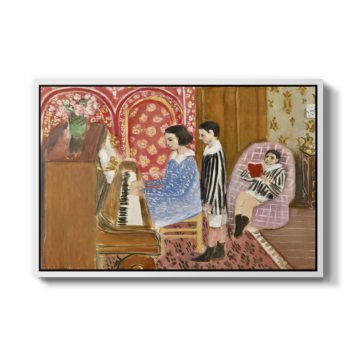 The Piano Lesson, 1923 - Floater Framed Canvas Print