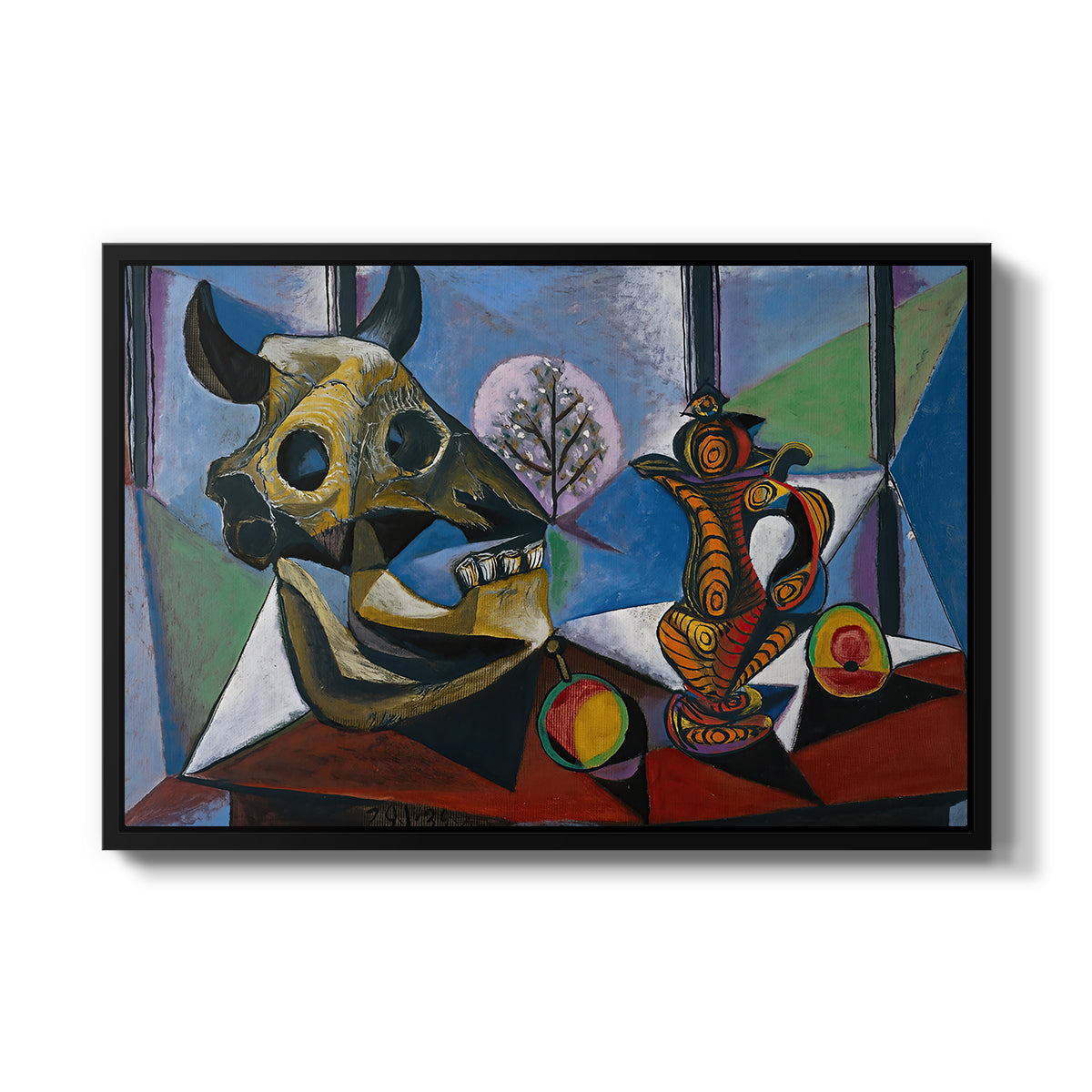 Still Life with Bull's Skull, 1939 - Floater Framed Canvas Print