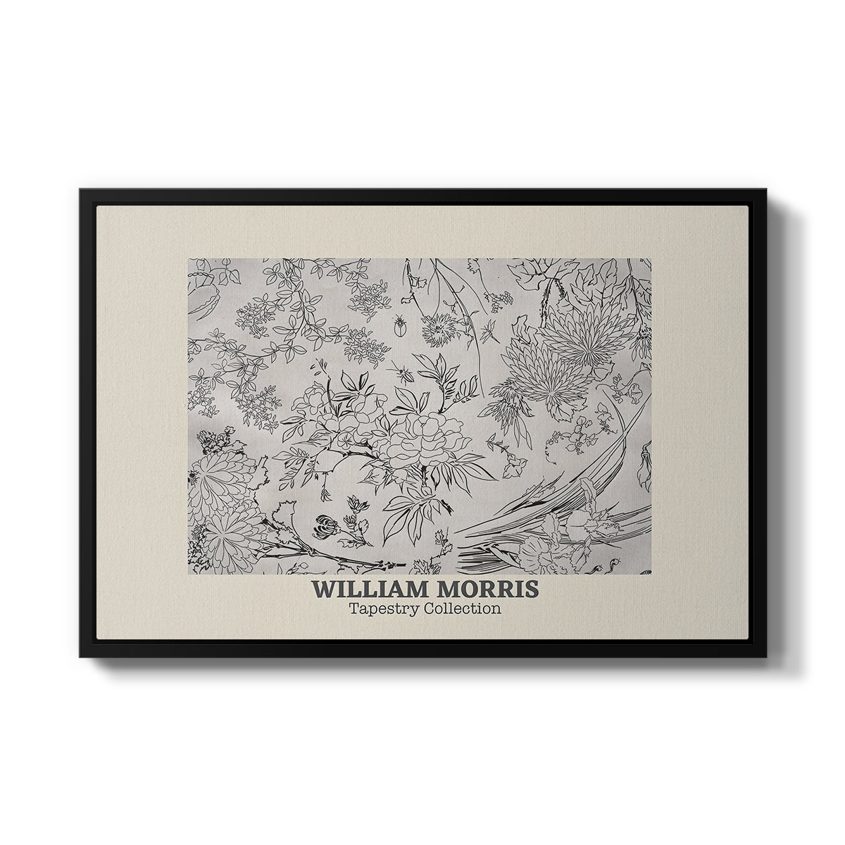 Fleurs, 1866 (Morris Inspired) - Floater Framed Canvas Print