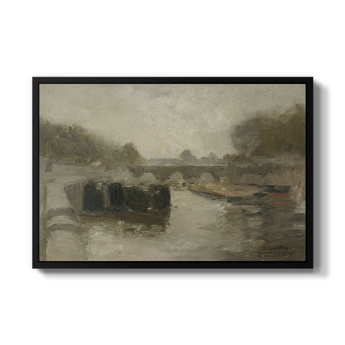 The Bridge (Le pont), 1895 - Floater Framed Canvas Print
