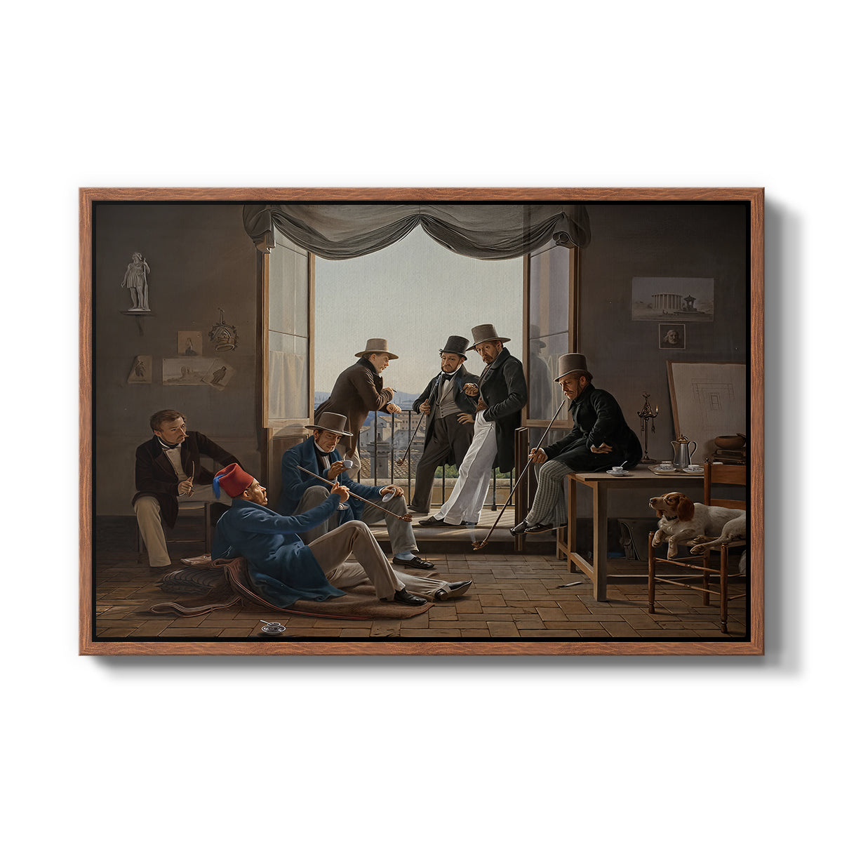 A Group of Danish Artists in Rome, 1837 - Floater Framed Canvas Print