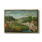 Pastoral Landscape with Stream, Fisherman and Strollers, 1875-1880 - Floater Framed Canvas Print