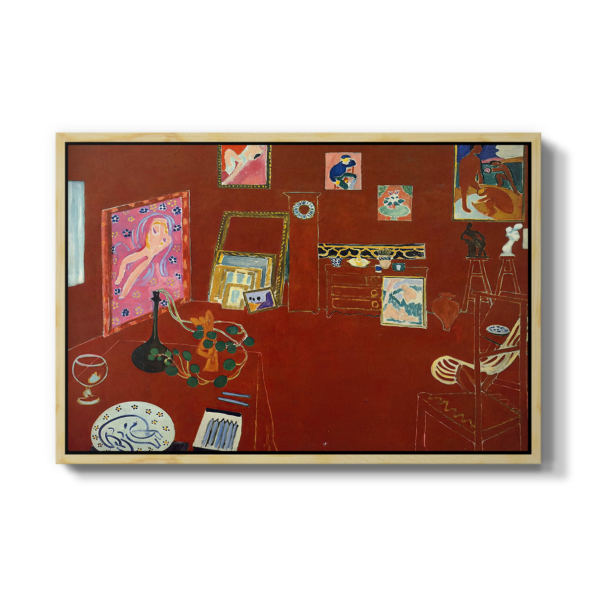 The Red Studio (L'Atelier Rouge), 1911 - Floater Framed Canvas Print