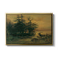Wallowing Deer on the Shore of a Mountain Lake, c. 1850 - Floater Framed Canvas Print