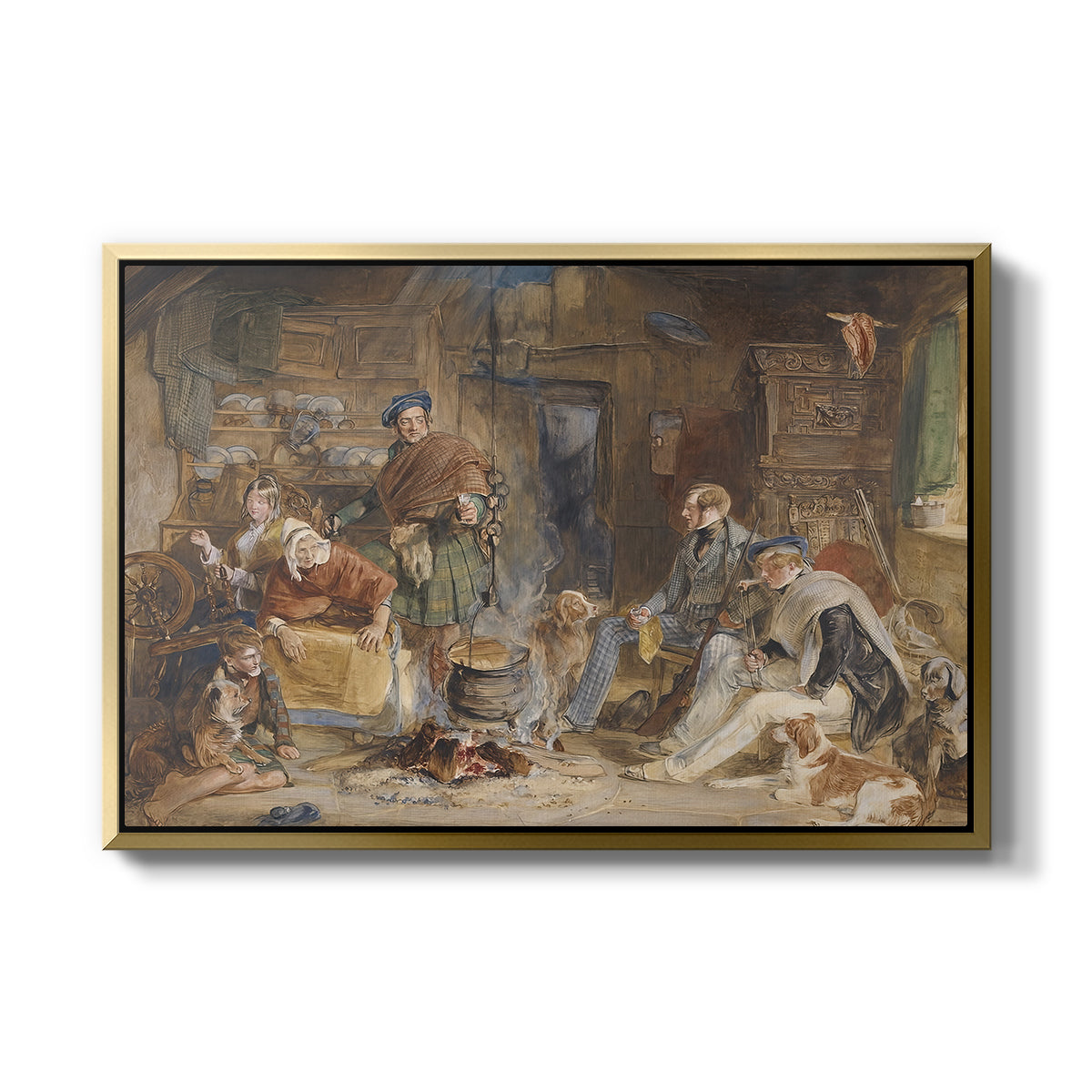 Highland Hospitality, 1832 - Floater Framed Canvas Print