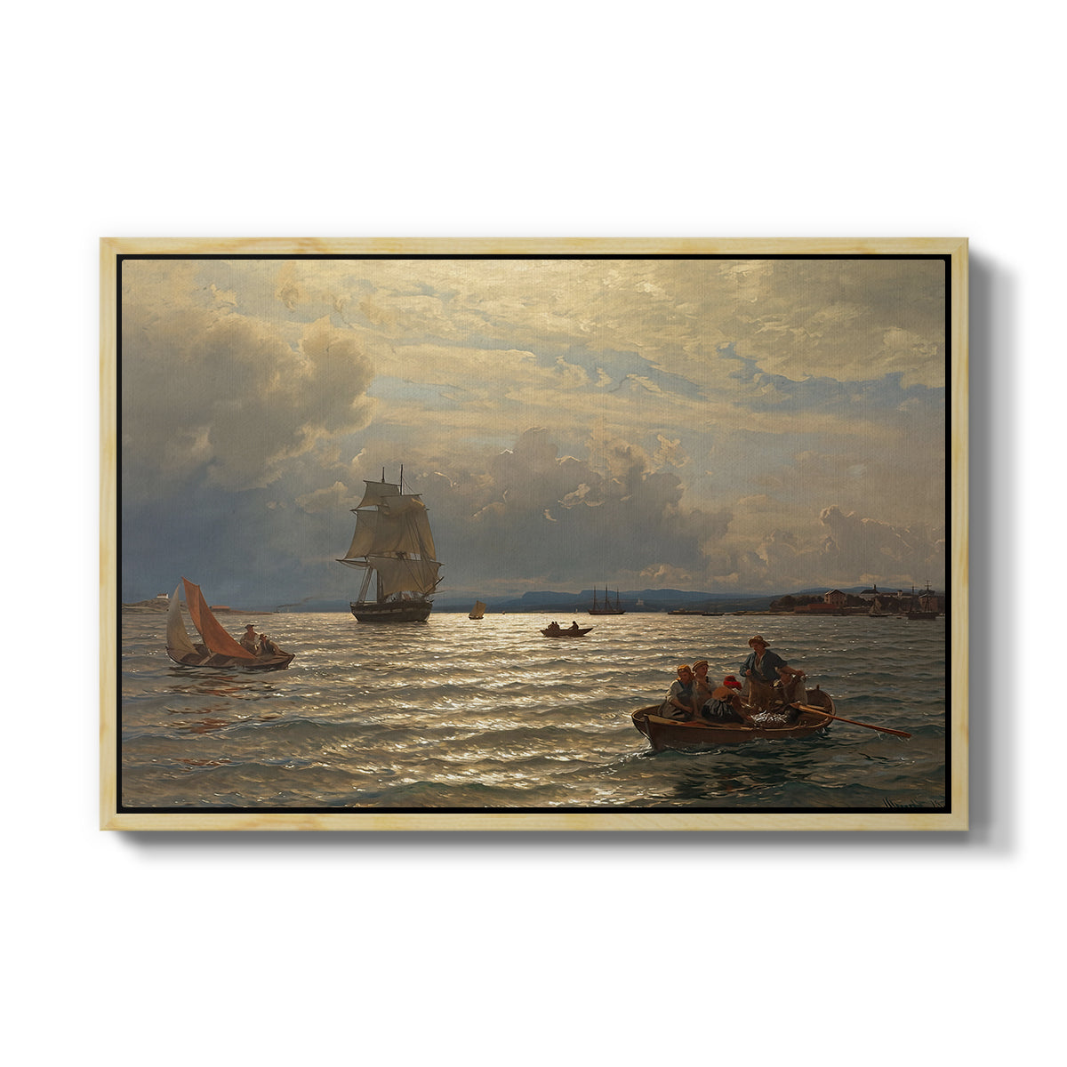 From the Inlet of Oslo, 1874 - Floater Framed Canvas Print