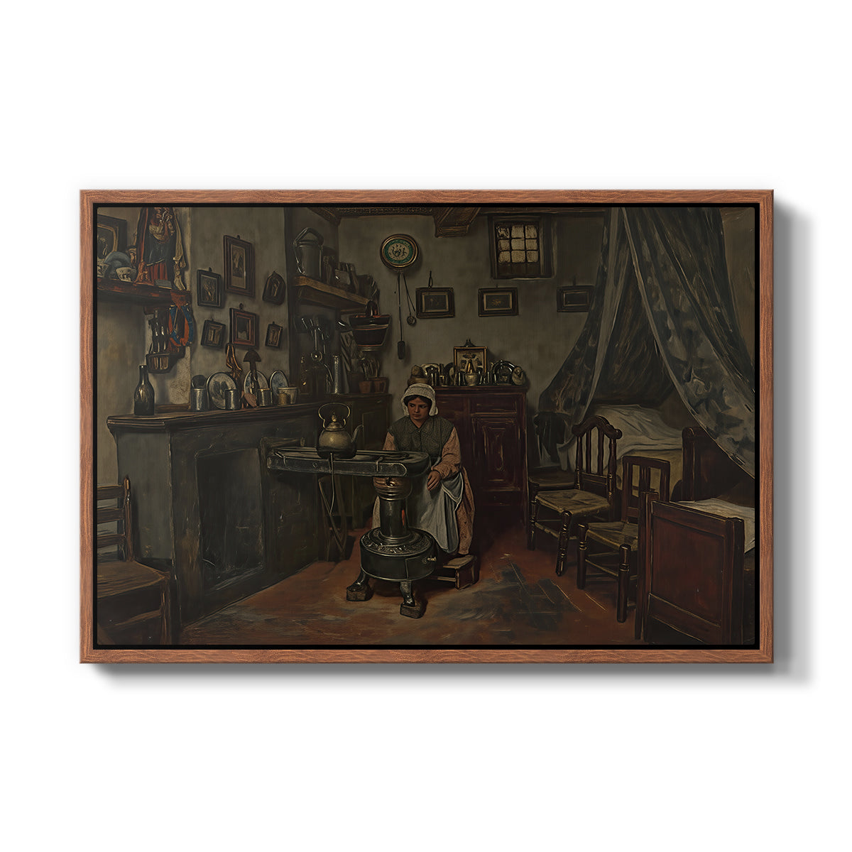 Interior, c. 1865-1870 - Floater Framed Canvas Print
