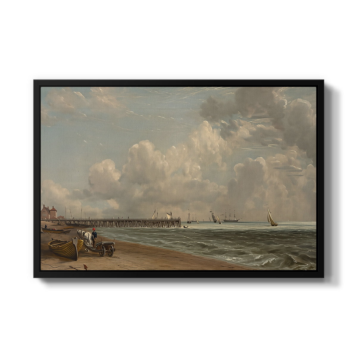 Yarmouth Jetty, 1822 - Floater Framed Canvas Print