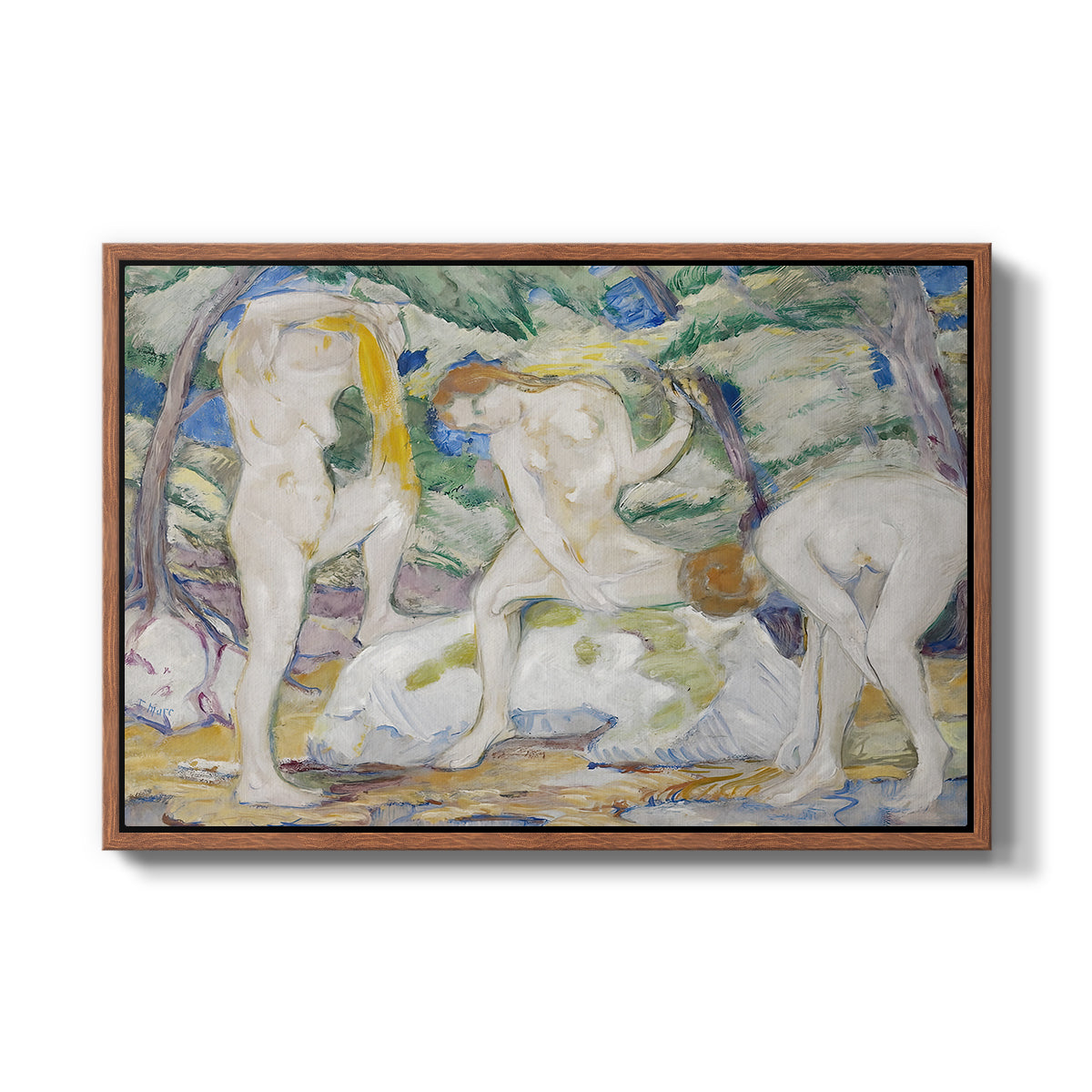 Bathing Women, 1910 - Floater Framed Canvas Print