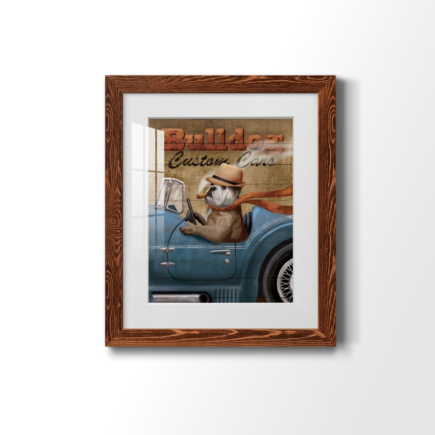 Bulldog Custom Cars - Premium Framed Print - Distressed Barnwood Frame - Ready to Hang