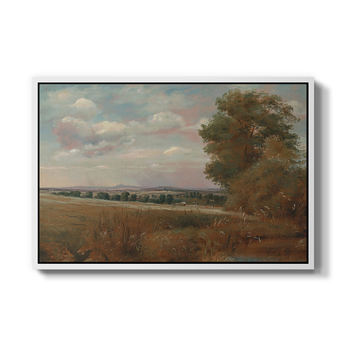 Landscape at Hampstead, with Harrow in the Distance, c. 1849-1855 - Floater Framed Canvas Print