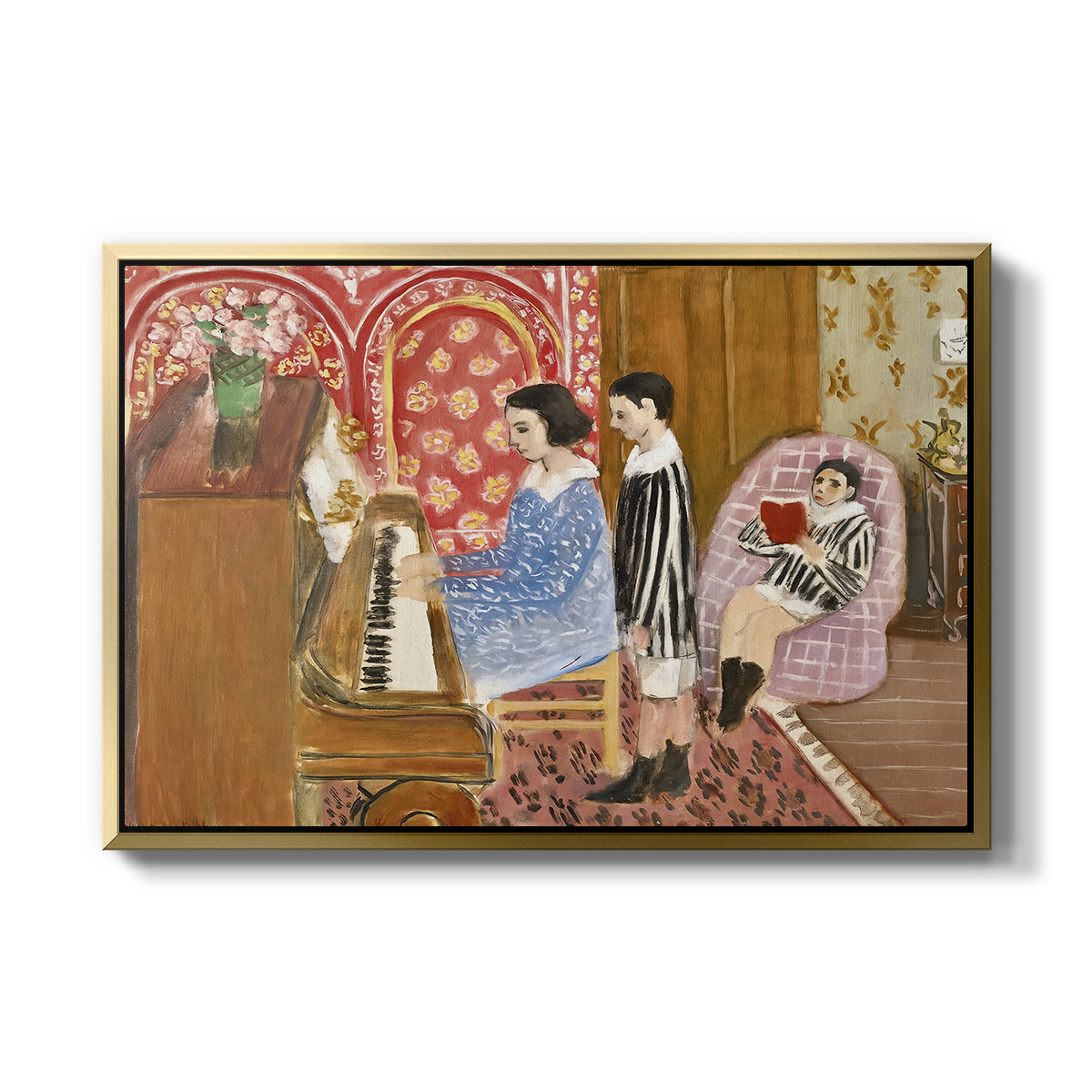 The Piano Lesson, 1923 - Floater Framed Canvas Print