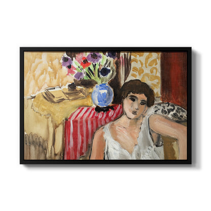 Woman Seated in an Armchair, c. 1920 - Floater Framed Canvas Print