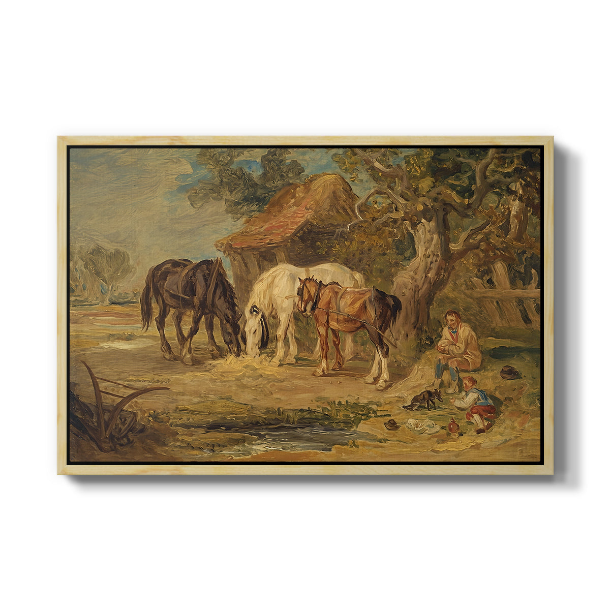 The Midday Meal, 1835 - Floater Framed Canvas Print