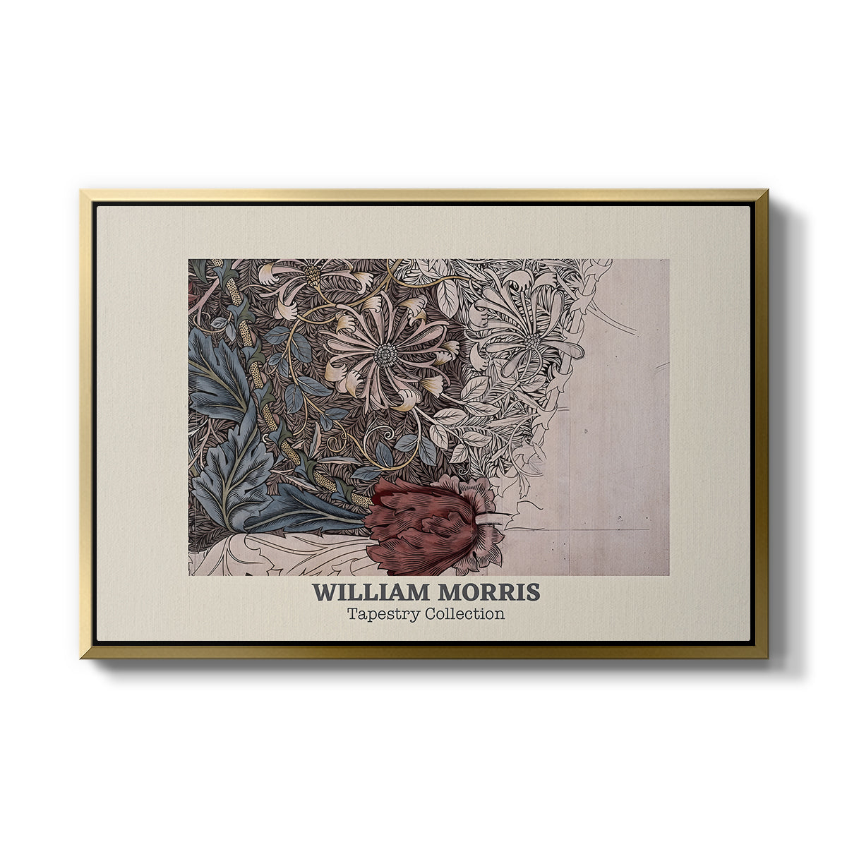 Honeysuckle (Tapestry Collection), 1874 - Floater Framed Canvas Print