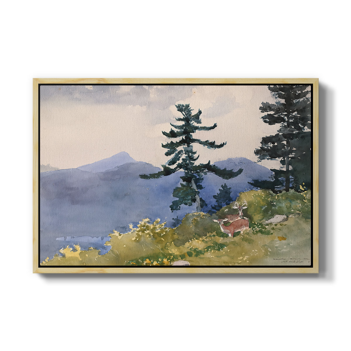 North Woods Club, Adirondacks, 1892 - Floater Framed Canvas Print