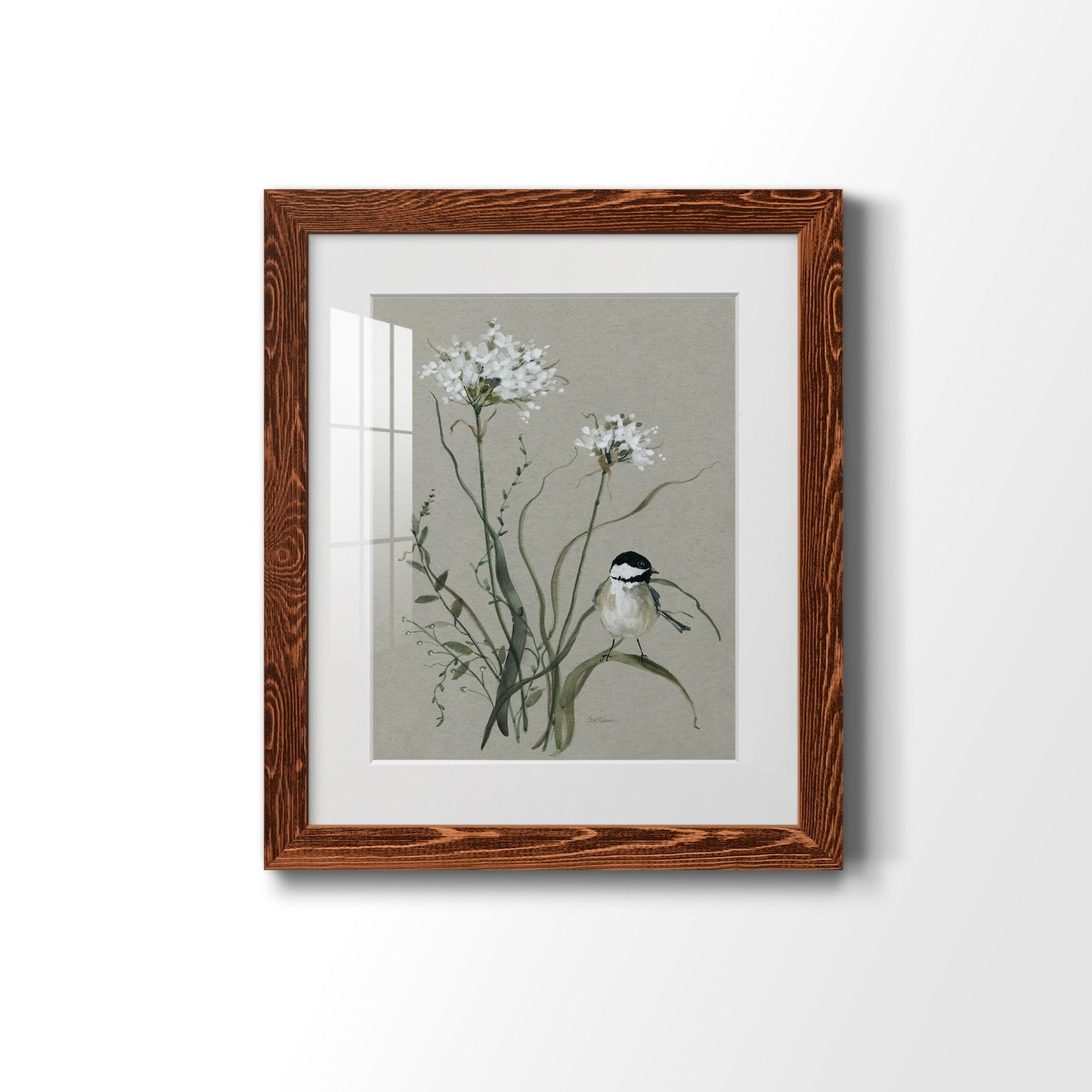 Bouquet of Grace Bird II - Premium Framed Print - Distressed Barnwood Frame - Ready to Hang