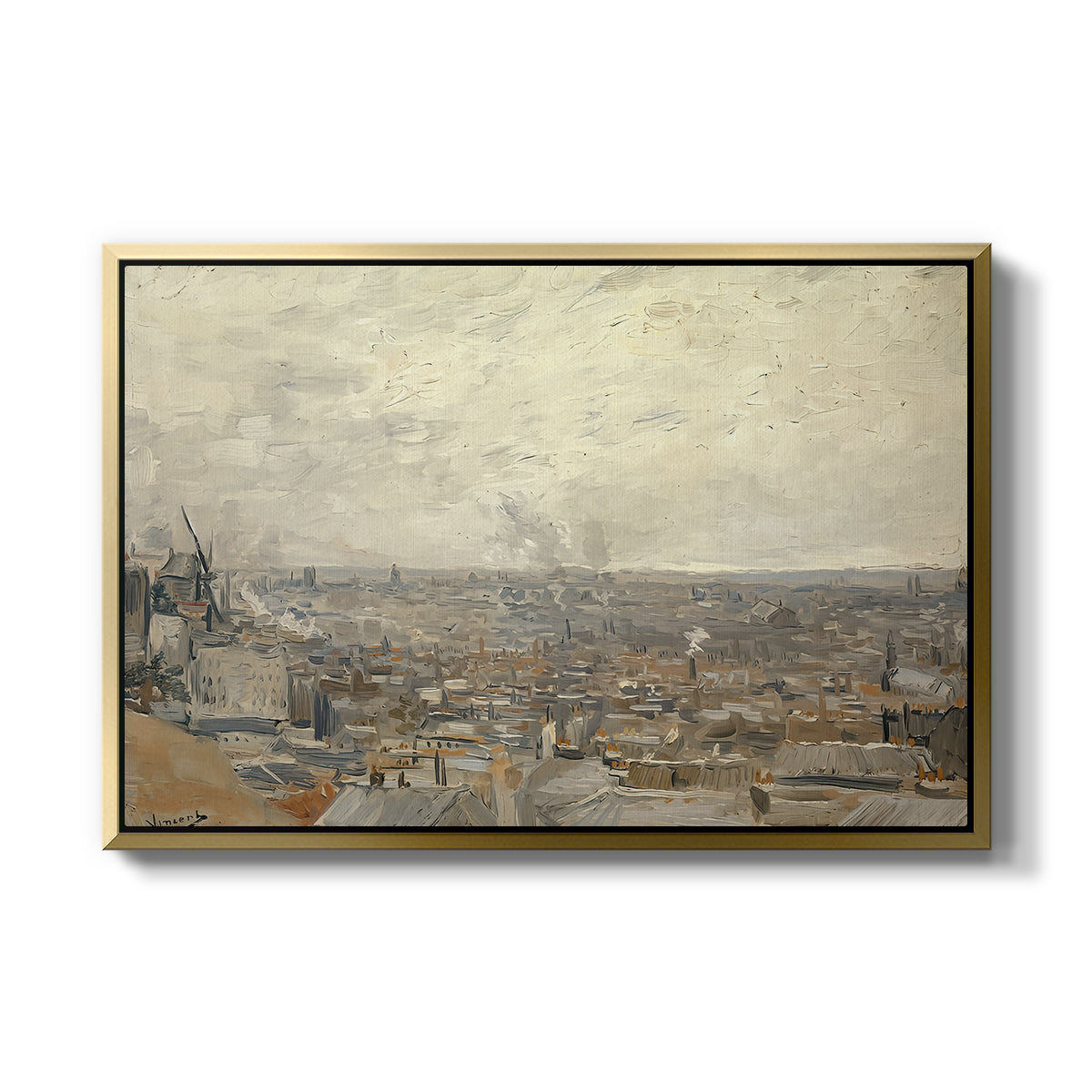 View from Montmartre, 1886 - Floater Framed Canvas Print