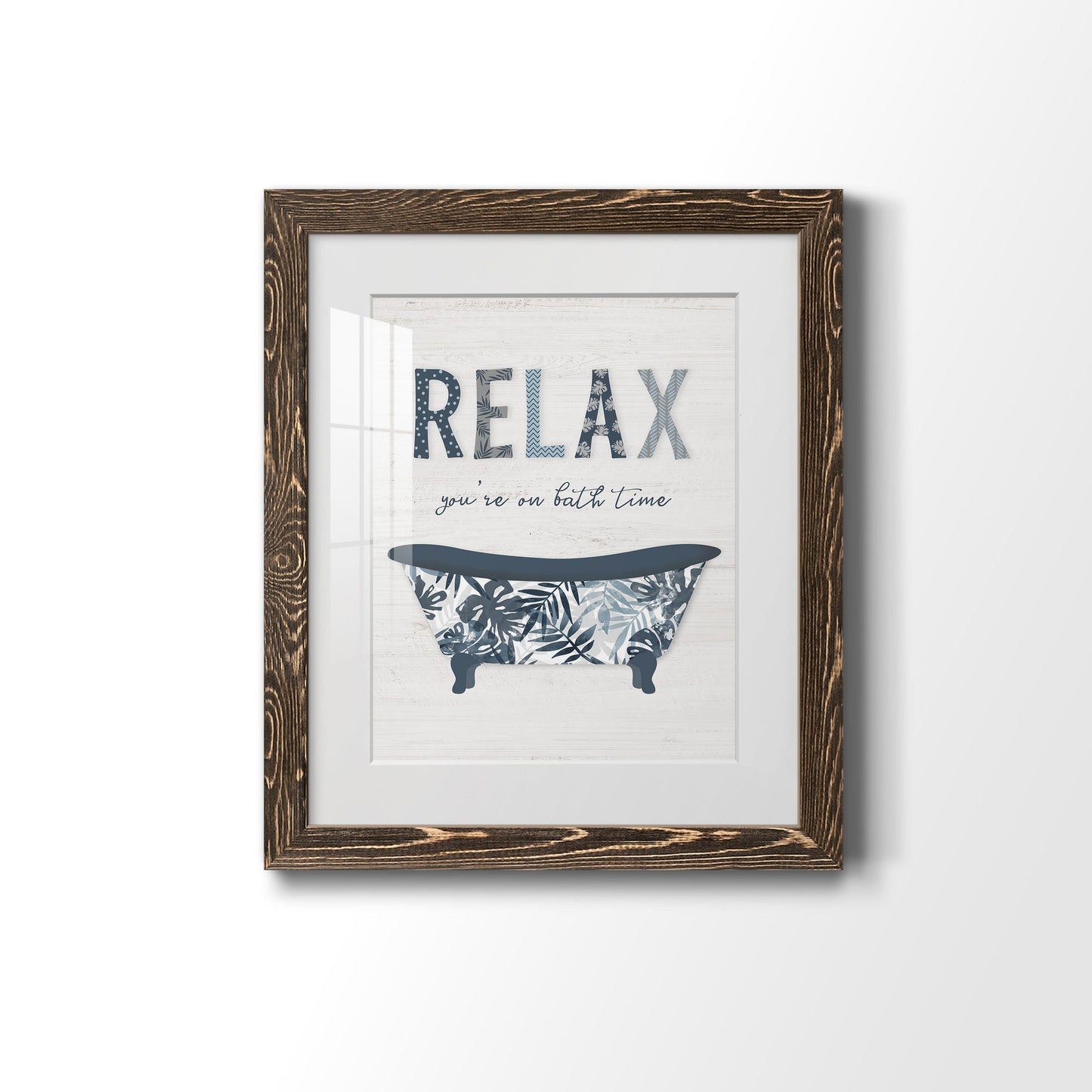 Palm Bath I - Barnwood Framed Art Print