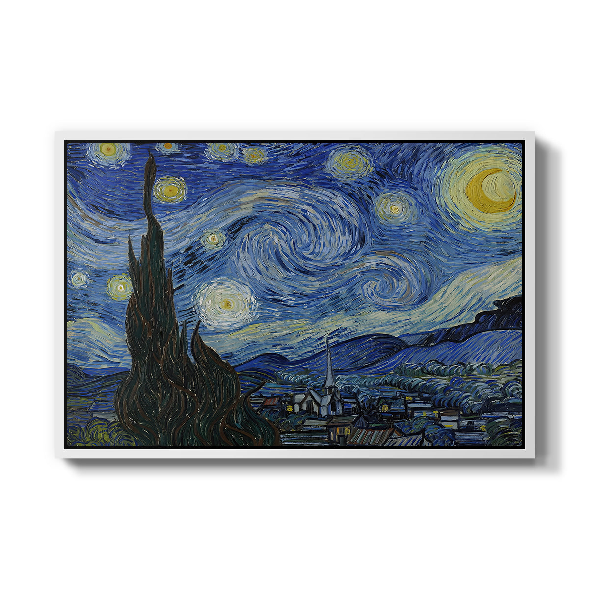 The Starry Night, 1889 - Floater Framed Canvas Print